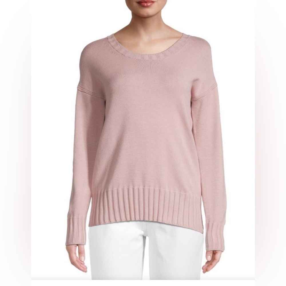 M Magaschoni Ribbed Dropped-Shoulder Pullover Sweater Size Medium